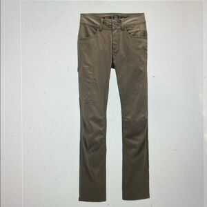 prAna Halle II Straight Pant - sz 12 Reg olive green side zip pocket